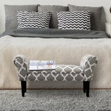 HOMCOM Small Linen Upholstered Ottoman Bench