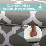 HOMCOM Small Linen Upholstered Ottoman Bench