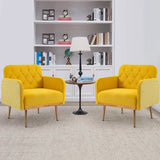 HOMEFUN Accent Chair ,leisure single chair with Golden feet