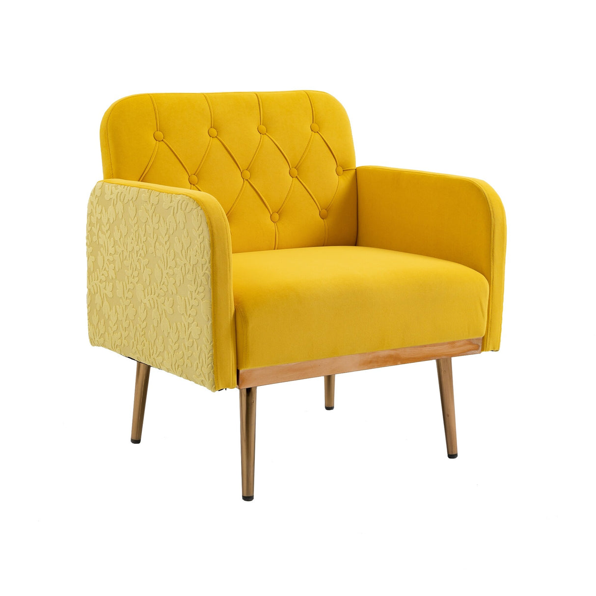 HOMEFUN Accent Chair ,leisure single chair with Golden feet