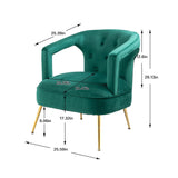 HOMEFUN Accent Chair ,leisure single chair with Golden feet