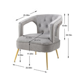 HOMEFUN Accent Chair ,leisure single chair with Golden feet
