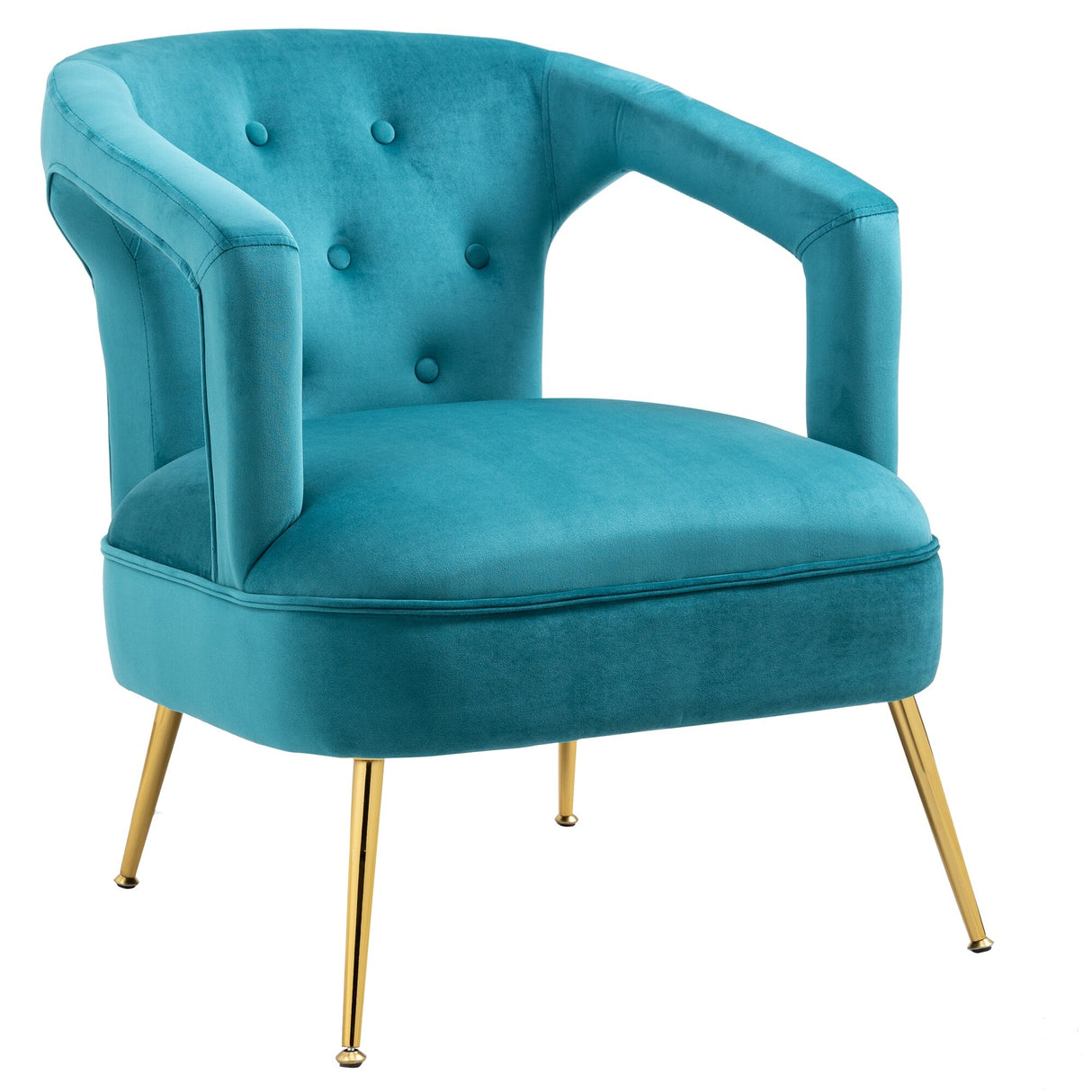 HOMEFUN Accent Chair ,leisure single chair with Golden feet