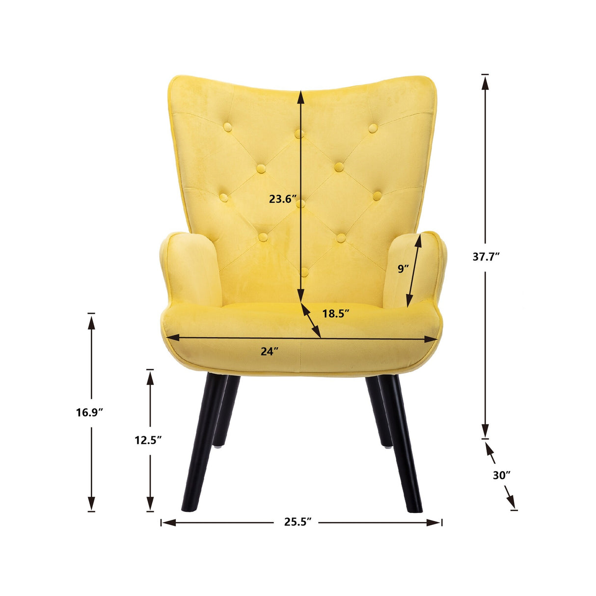 HOMEFUN Accent Chair ,leisure single chair with Golden feet