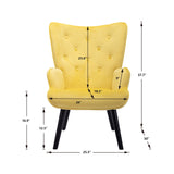 HOMEFUN Accent Chair ,leisure single chair with Golden feet