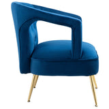 HOMEFUN Accent Chair ,leisure single chair with Golden feet