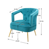 HOMEFUN Accent Chair ,leisure single chair with Golden feet
