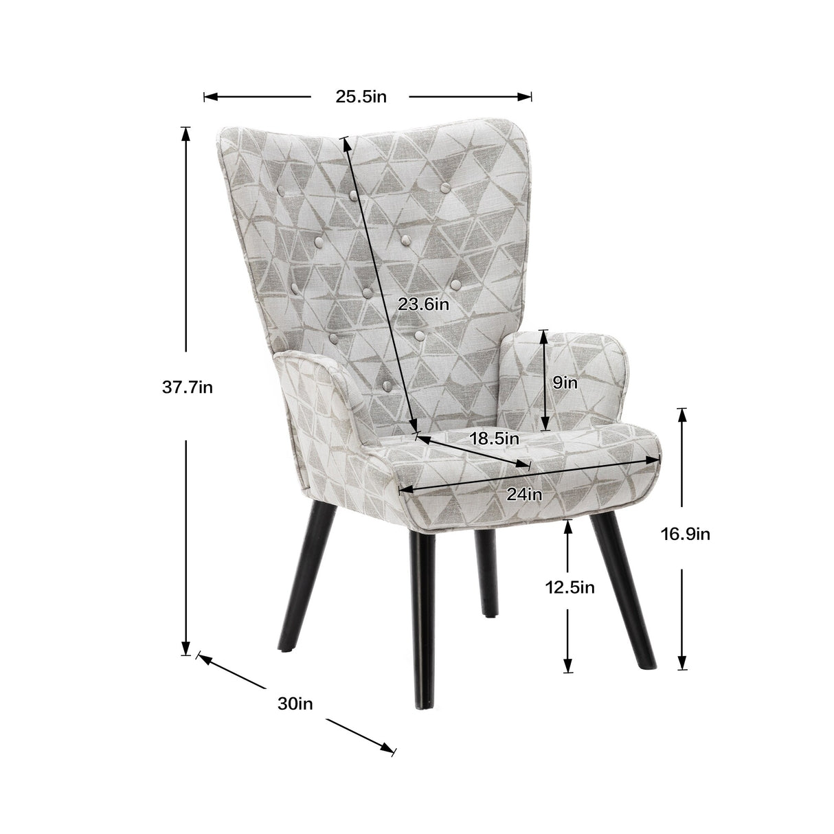 HOMEFUN Accent Chair ,leisure single chair with Golden feet