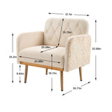 HOMEFUN Accent Chair ,leisure single chair with Golden feet