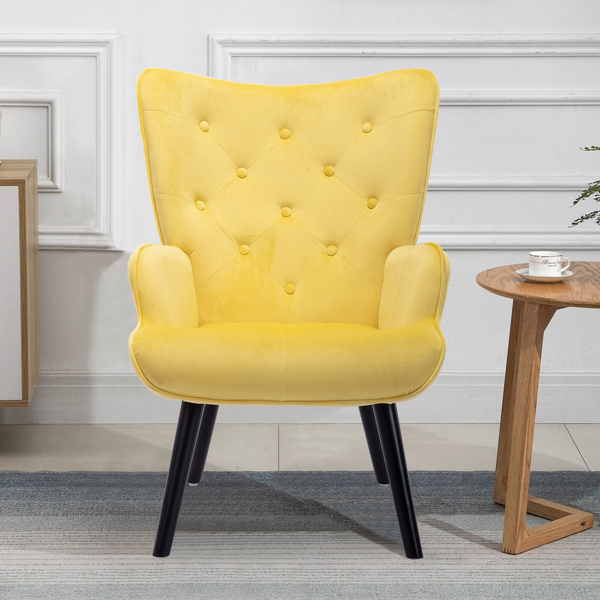 HOMEFUN Accent Chair ,leisure single chair with Golden feet