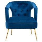 HOMEFUN Accent Chair ,leisure single chair with Golden feet