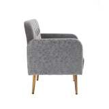 HOMEFUN Accent Chair ,leisure single chair with Golden feet