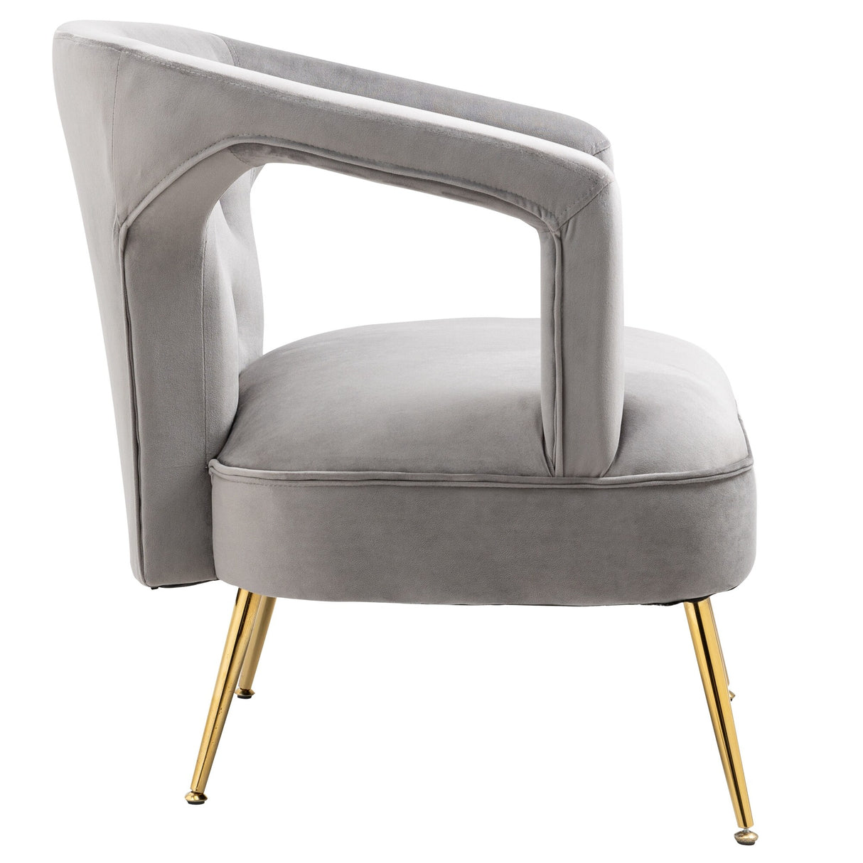 HOMEFUN Accent Chair ,leisure single chair with Golden feet