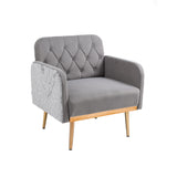 HOMEFUN Accent Chair ,leisure single chair with Golden feet