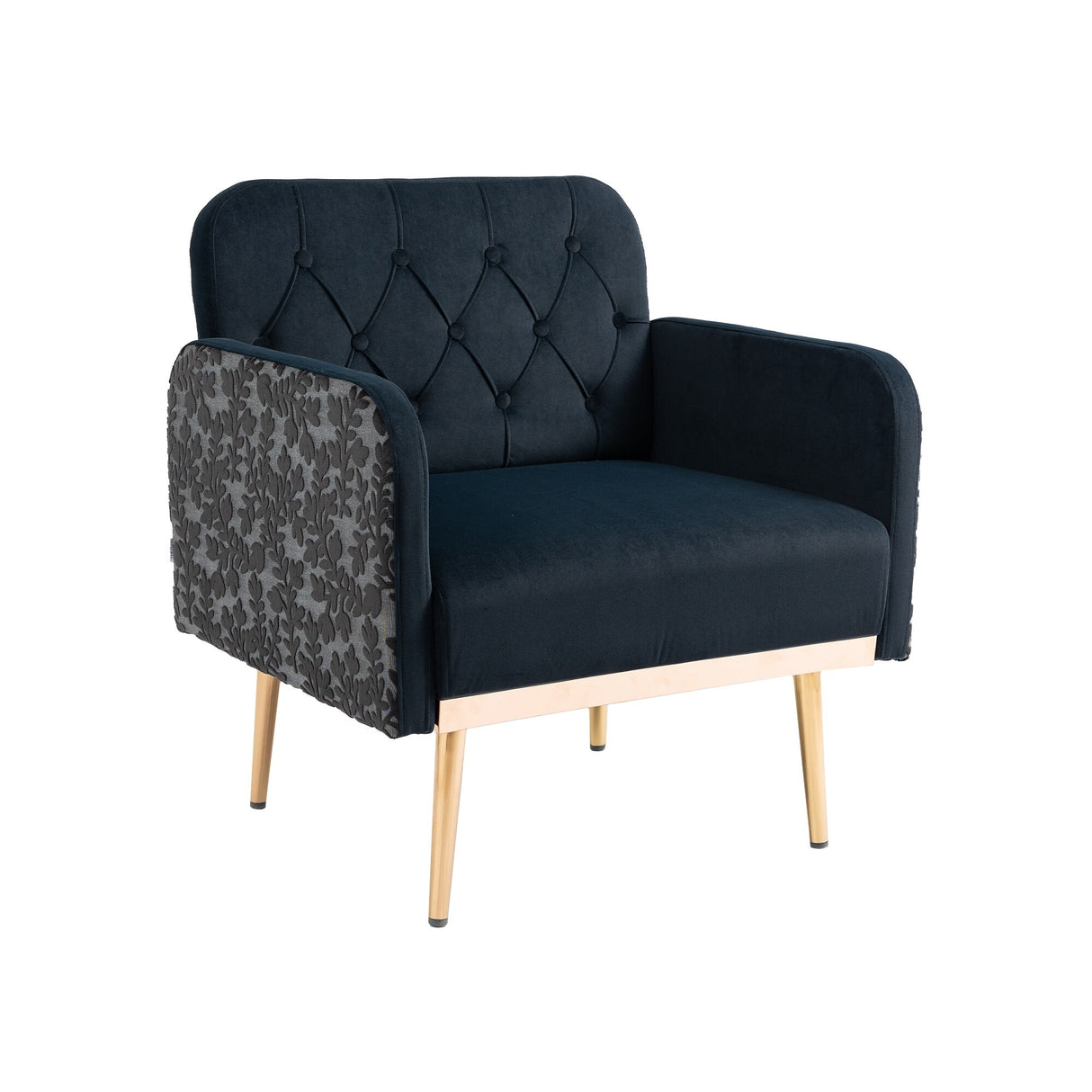HOMEFUN Accent Chair ,leisure single chair with Golden feet