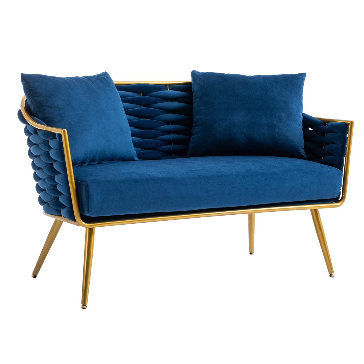 Velvet Accent Chair Modern Upholstered Armsofa Tufted Sofa with Metal Frame, Single Leisure sofa for Living Room