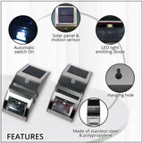 Shop lc HOMESMART Set of 2 Solar Motion Sensor Wall Light Home Outdoor Decorations - 3x1.97x6.69 inches
