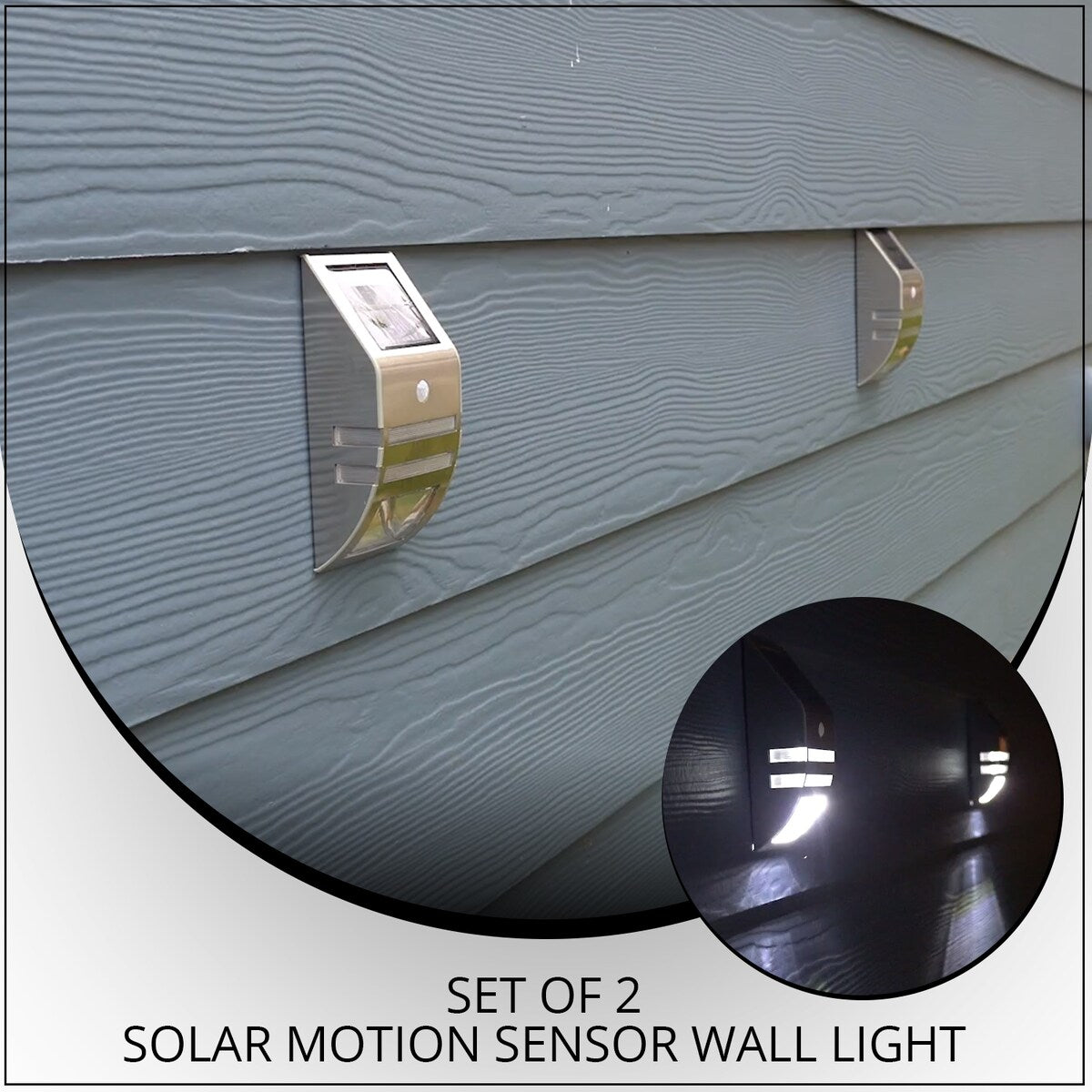 Shop lc HOMESMART Set of 2 Solar Motion Sensor Wall Light Home Outdoor Decorations - 3x1.97x6.69 inches