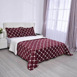 HOMESMART Set of 3 Checkered Printed Sherpa One Comforter and Two