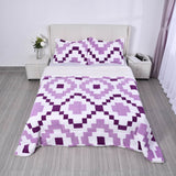 HOMESMART Set of 3 Checkered Printed Sherpa One Comforter and Two