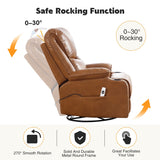 HOMYKA 34.2'' Wide Faux Leather Swivel Rocking Power Recliner Chair With USB Port Set of 2