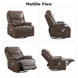 HOMYKA 34.2'' Wide Faux Leather Swivel Rocking Power Recliner Chair With USB Port Set of 2