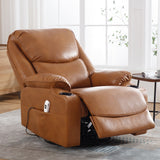 HOMYKA 34.2'' Wide Faux Leather Swivel Rocking Power Recliner Chair With USB Port Set of 2
