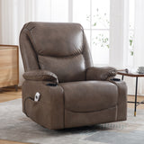 HOMYKA 34.2'' Wide Faux Leather Swivel Rocking Power Recliner Chair With USB Port Set of 2