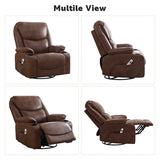 HOMYKA 34.2'' Wide Faux Leather Swivel Rocking Power Recliner Chair With USB Port Set of 2