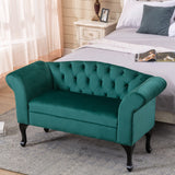 HOMYKA 53" Upholstered Small Loveseat Sofa with Rolled Arms