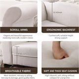 HOMYKA 53" Upholstered Small Loveseat Sofa with Rolled Arms