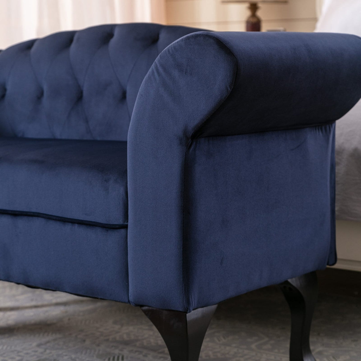 HOMYKA 53" Upholstered Small Loveseat Sofa with Rolled Arms