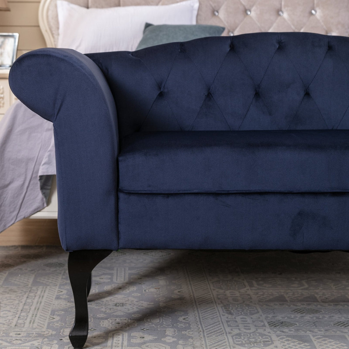 HOMYKA 53" Upholstered Small Loveseat Sofa with Rolled Arms