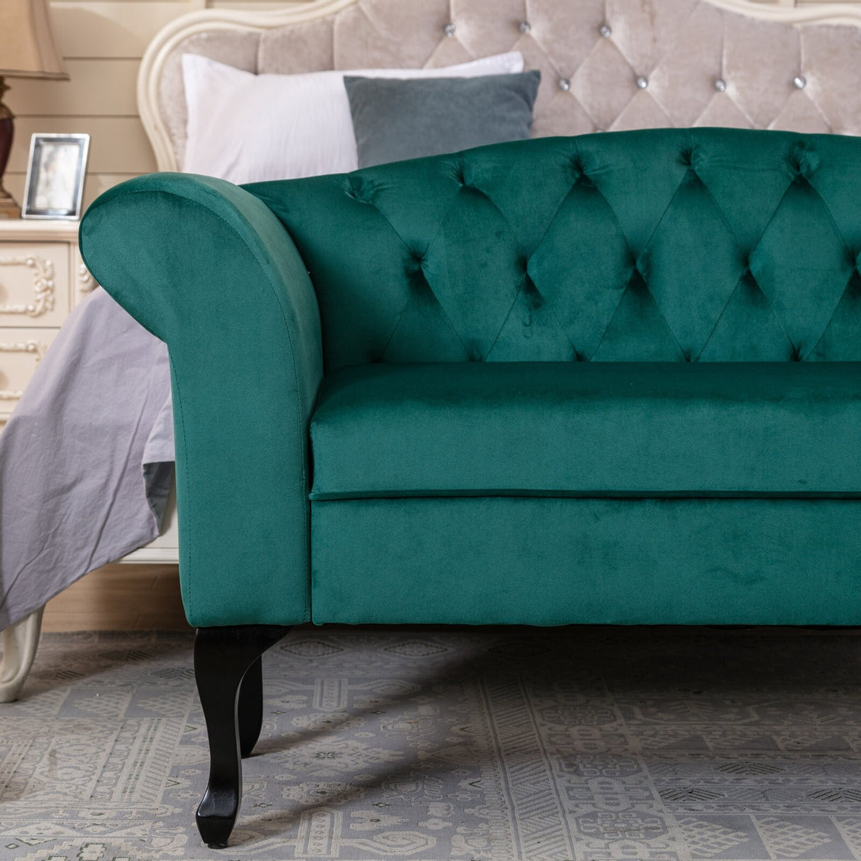 HOMYKA 53" Upholstered Small Loveseat Sofa with Rolled Arms