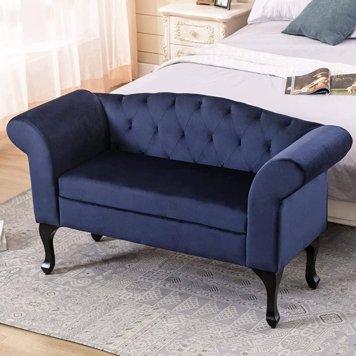 HOMYKA 53" Upholstered Small Loveseat Sofa with Rolled Arms