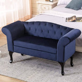 HOMYKA 53" Upholstered Small Loveseat Sofa with Rolled Arms