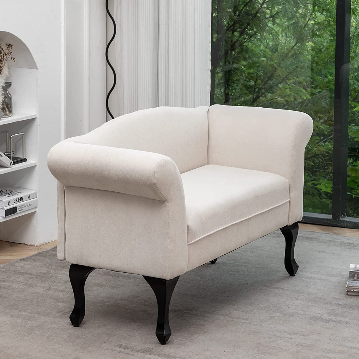 HOMYKA 53" Upholstered Small Loveseat Sofa with Rolled Arms