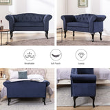 HOMYKA 53" Upholstered Small Loveseat Sofa with Rolled Arms