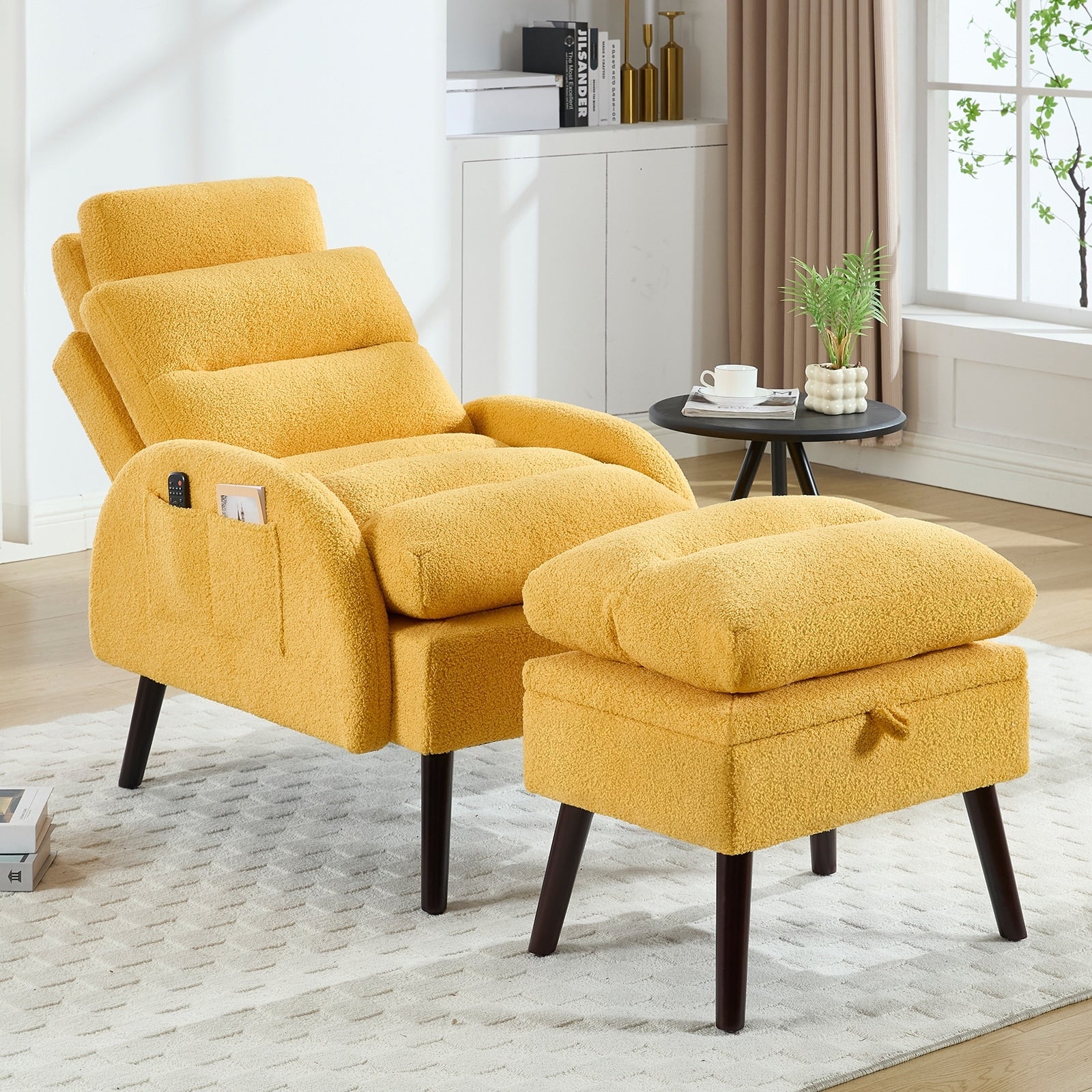 Accent chair with storage ottoman discount