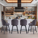 HOMYKA Swivel Bar Stool with Wood Legs Set of 4 - N/A