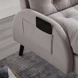 HOMYKA Upholstered Chaise Lounge Chair with Adjustable Backrest Storage Ottoman