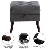 HOMYKA Upholstered Chaise Lounge Chair with Adjustable Backrest Storage Ottoman