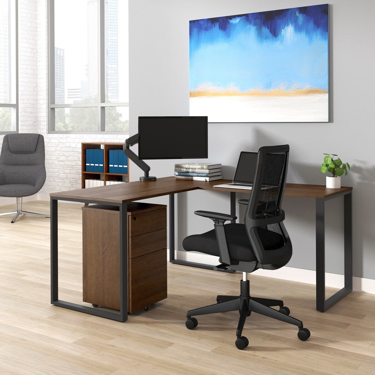 HON Basyx 59" L-Shape Corner Computer Desk