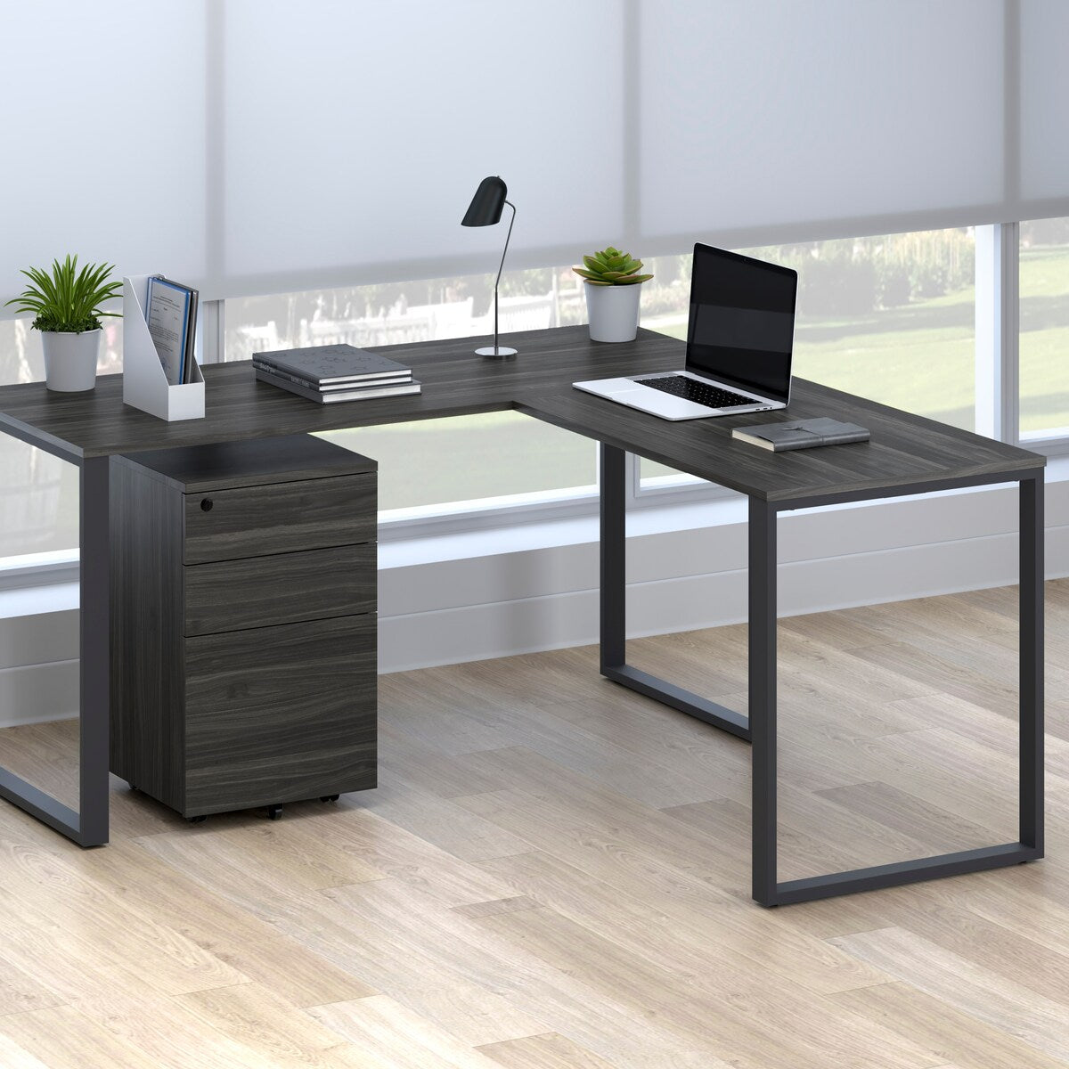 HON Basyx 59" L-Shape Corner Computer Desk