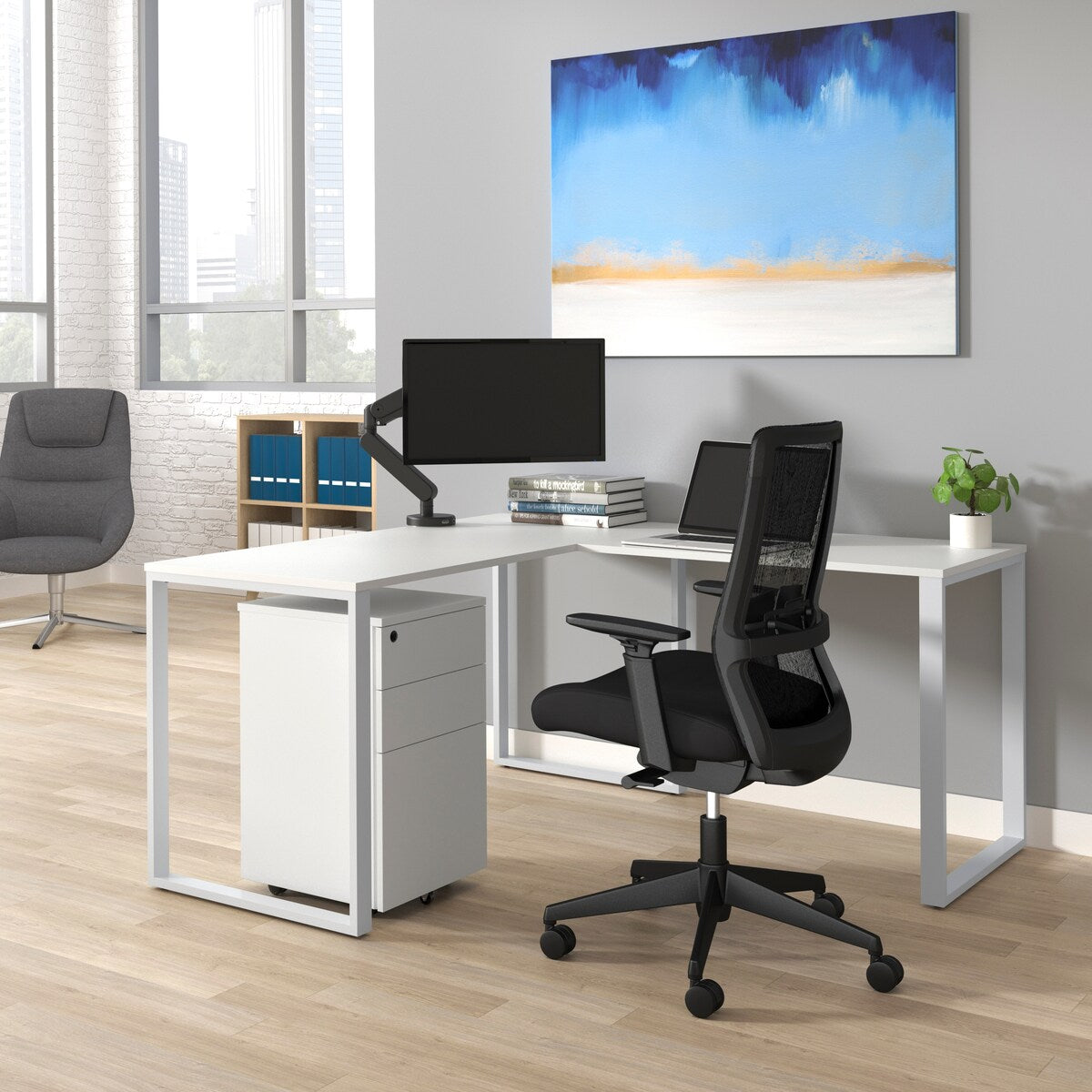 HON Basyx 59" L-Shape Corner Computer Desk
