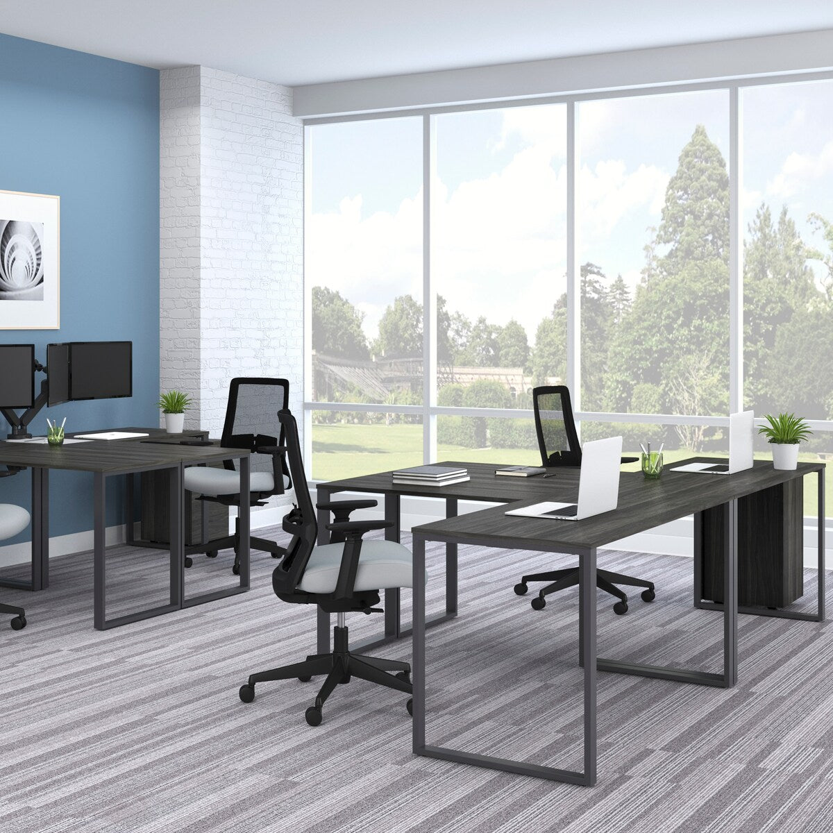 HON Basyx 59" L-Shape Corner Computer Desk