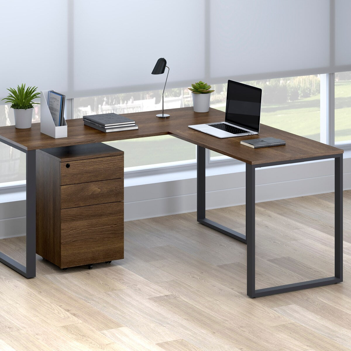 HON Basyx 59" L-Shape Corner Computer Desk