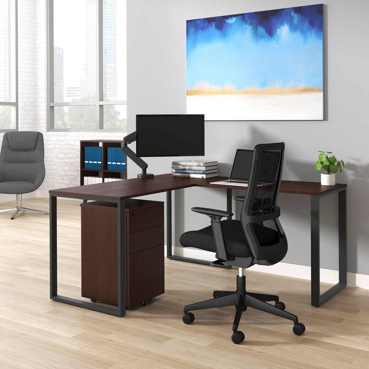 HON Basyx 59" L-Shape Corner Computer Desk