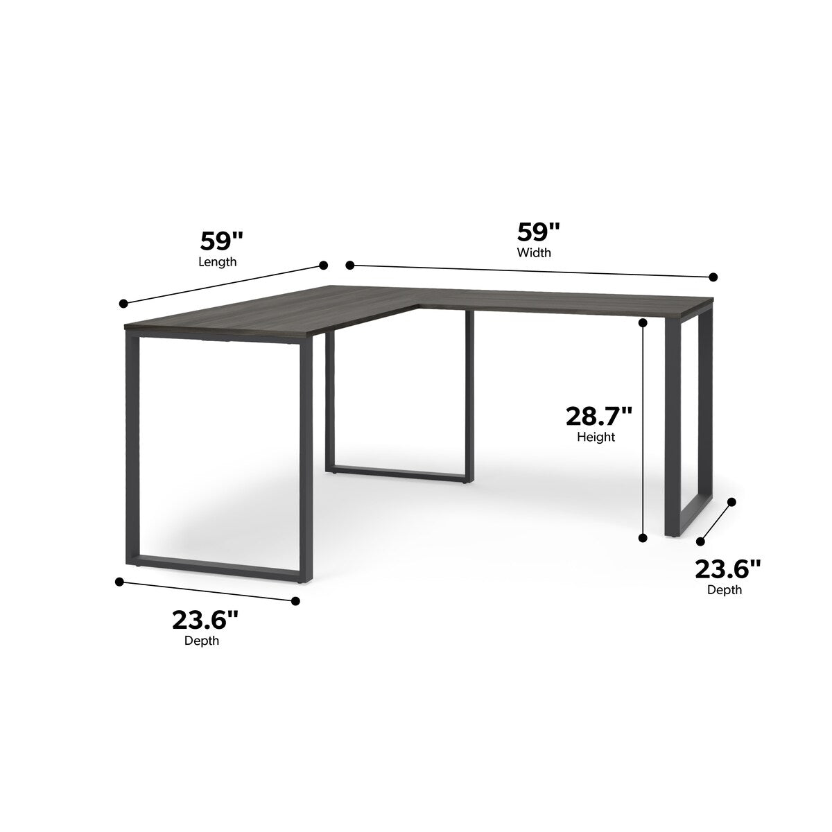 HON Basyx 59" L-Shape Corner Computer Desk
