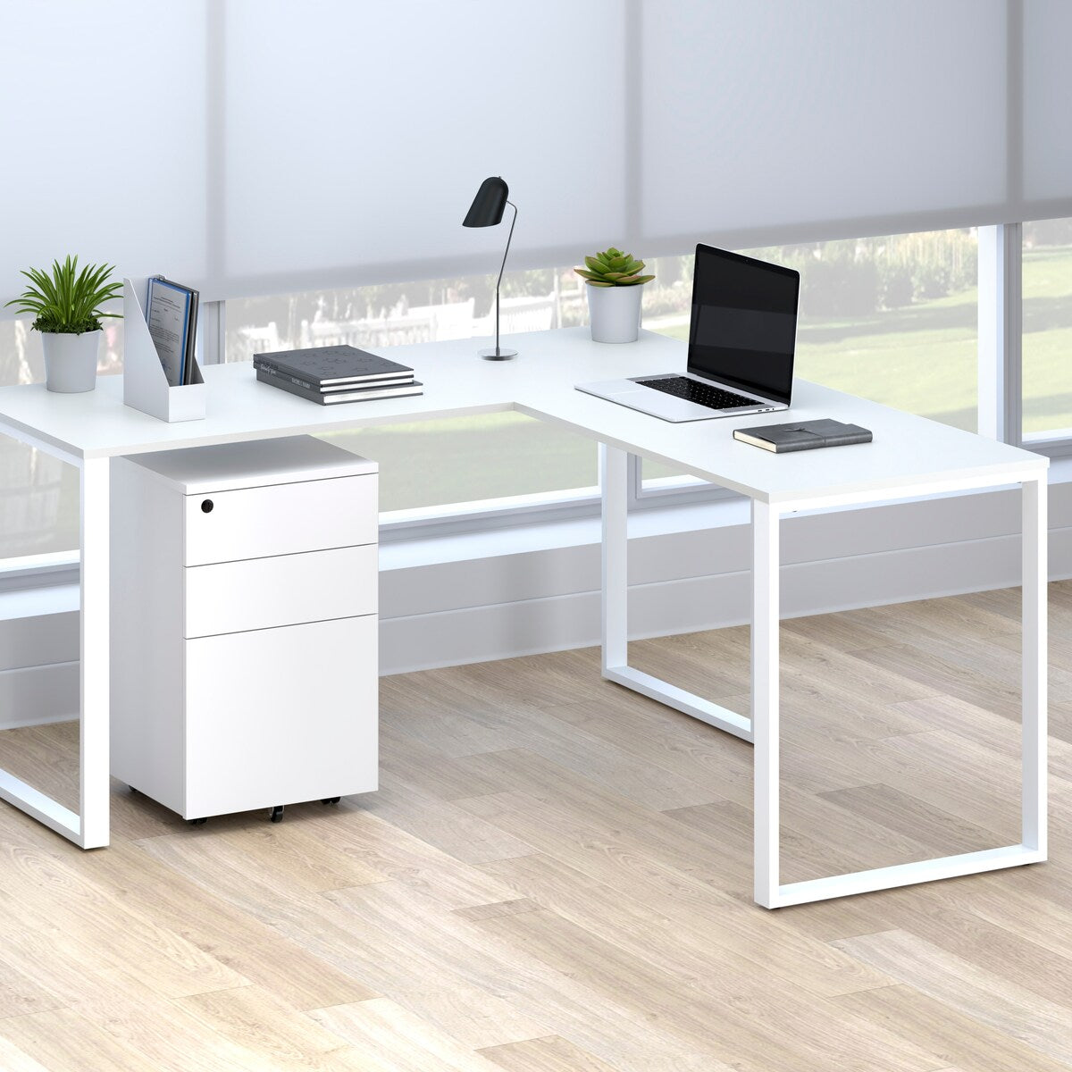 HON Basyx 59" L-Shape Corner Computer Desk